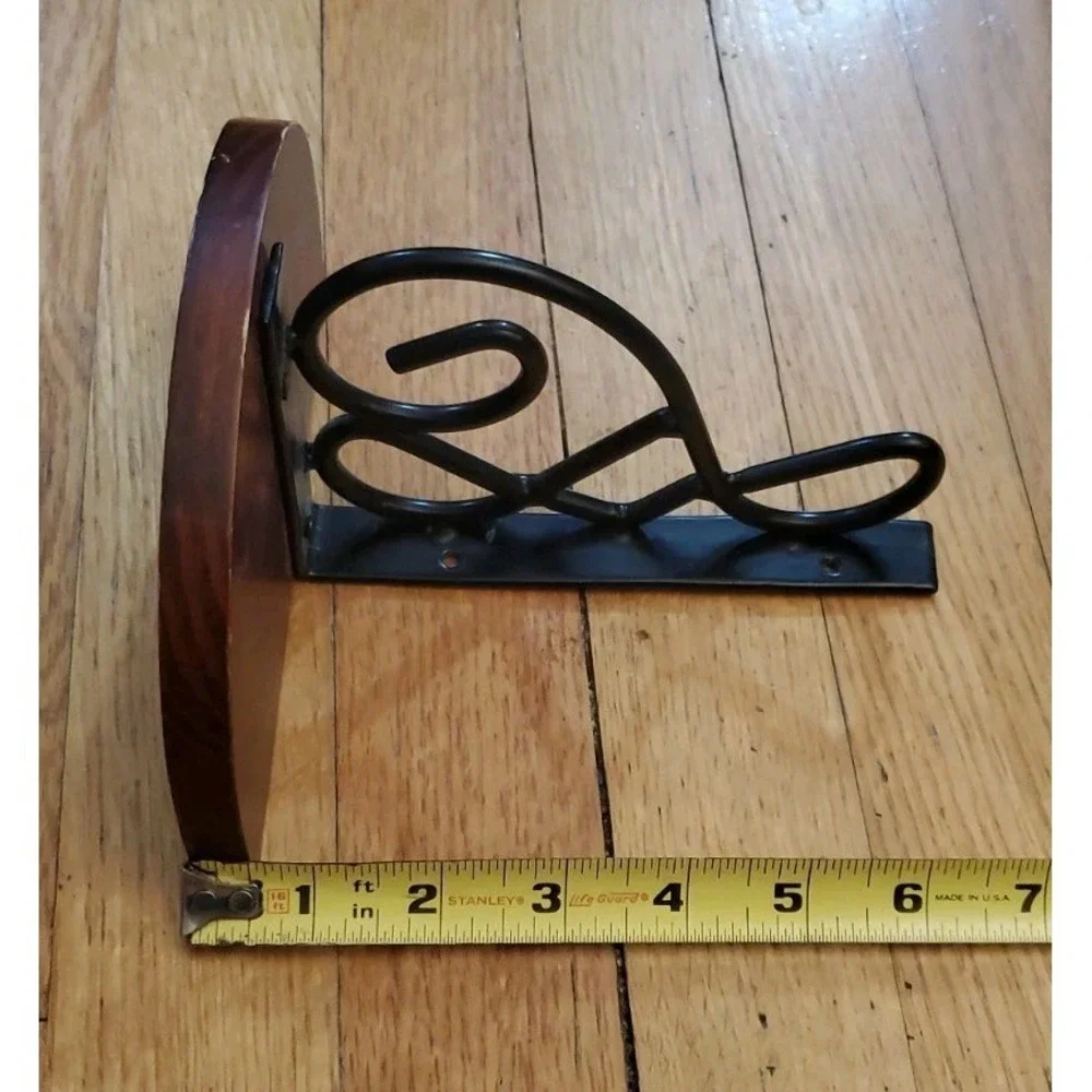 Wood And Metal Wall Shelves Small Set Of 2 Rustic Farmhouse